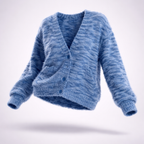 Gwendolyn - Women's V-Front Brushed Cardigan with Drop Shoulders