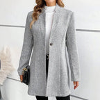 Abigail - Women's Textured Jacquard Longline Coat