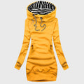 Alaina - Women's Longline Hooded Sweatshirt Dress