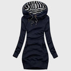 Alaina - Women's Longline Hooded Sweatshirt Dress