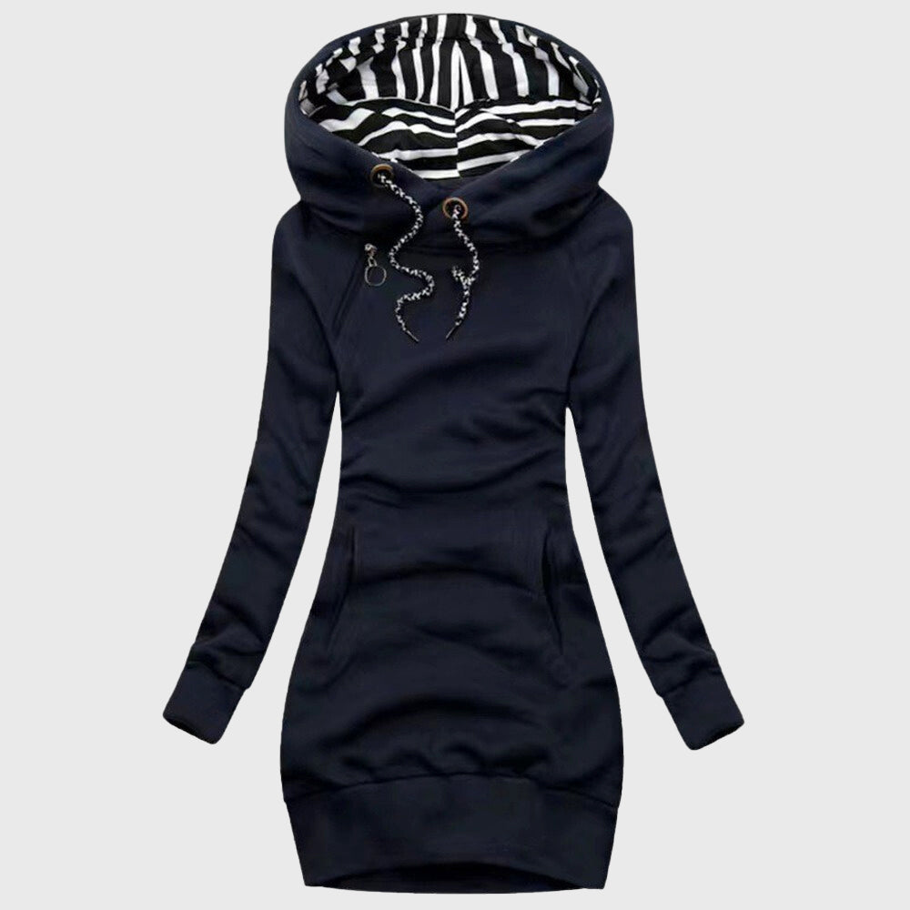 sweater dress with hood Alaina - Women's Longline Hooded Sweatshirt Size:14W(+$10) Short-Sleeve Seersucker Dress Bohemian Dress A comfortable Grade_New