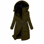 Amber - Women's Long Quilted Hooded Jacket
