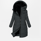 Amber - Women's Long Quilted Hooded Jacket