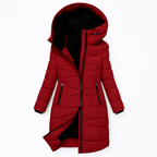 Amber - Women's Long Quilted Hooded Jacket