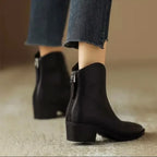 Anna - Women's Tapered Block Heel Ankle Boots