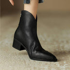 Anna - Women's Tapered Block Heel Ankle Boots