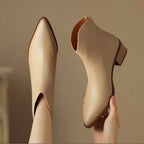 Anna - Women's Tapered Block Heel Ankle Boots