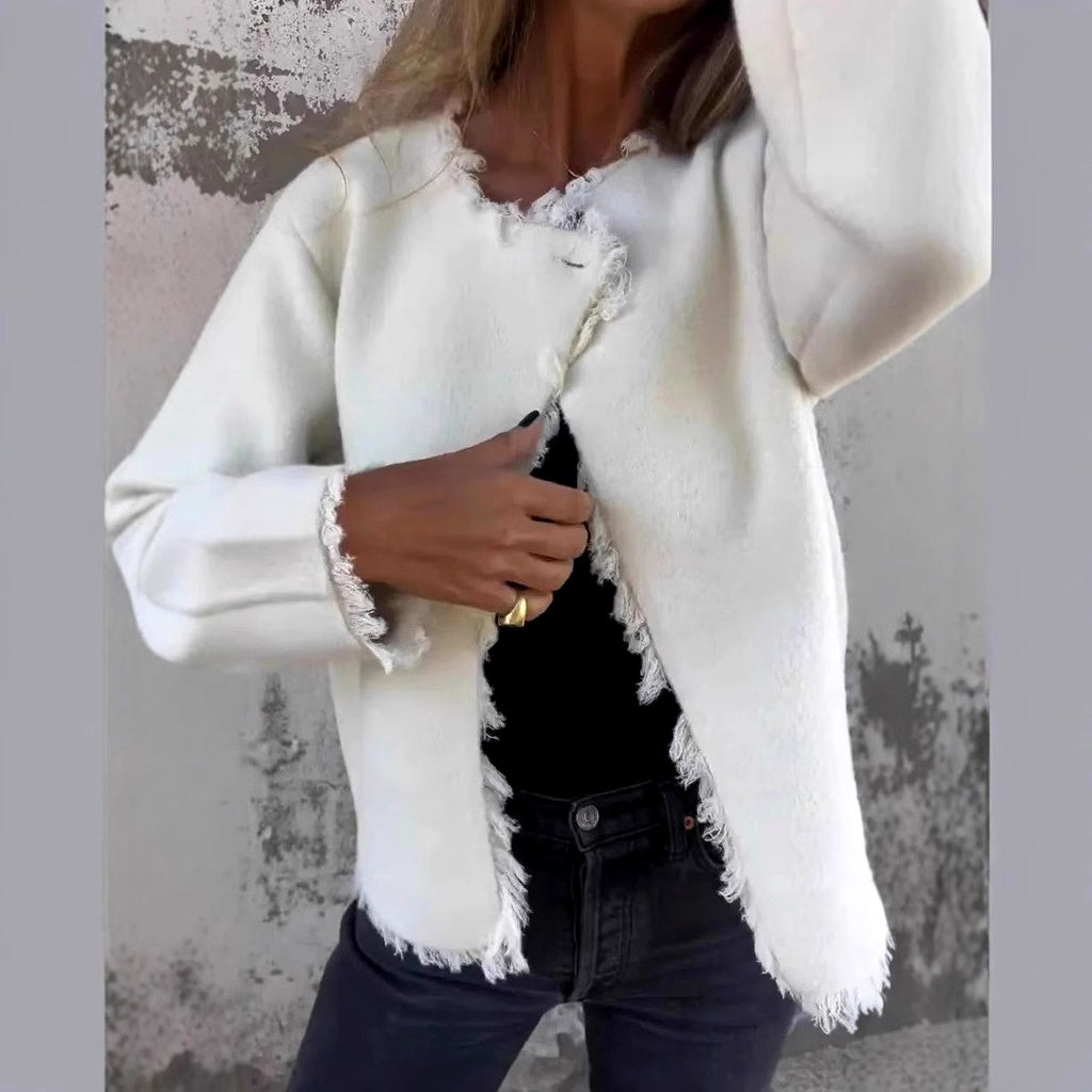 Aoife - Women's Round Neck Cropped Lightweight Jacket
