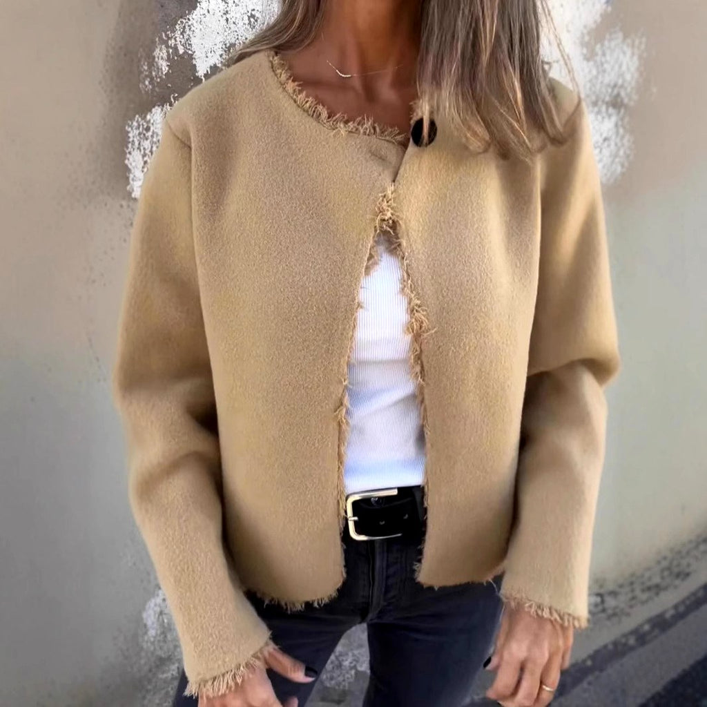 Aoife - Women's Round Neck Cropped Lightweight Jacket