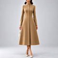 Apple - Women's Stand Collar Button Front Dress 1