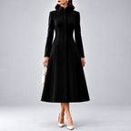 Apple - Women's Stand Collar Button Front Dress 2