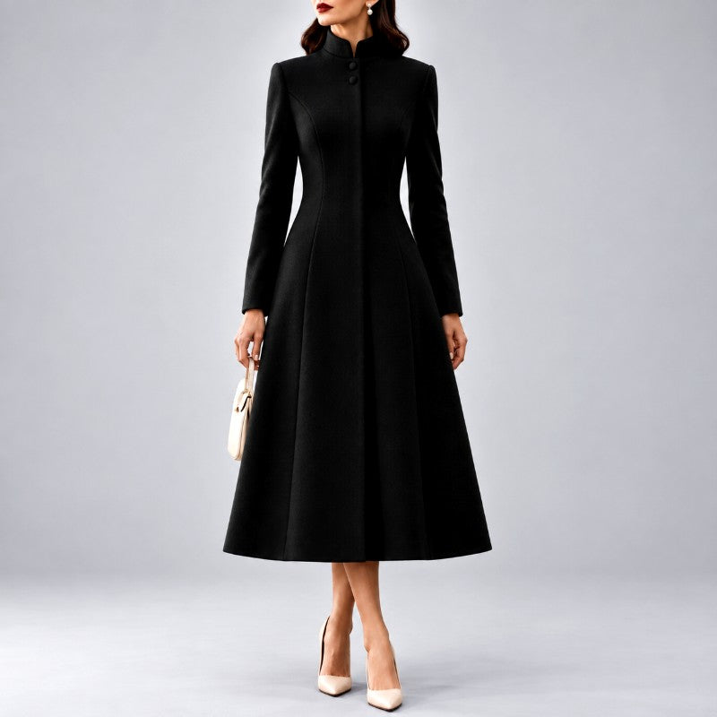 Apple - Women's Stand Collar Button Front Dress 2