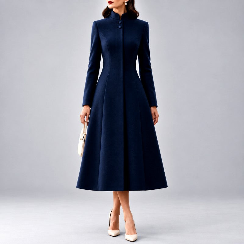 Apple - Women's Stand Collar Button Front Dress 3