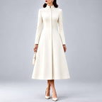 Apple - Women's Stand Collar Button Front Dress 4