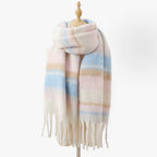 Ariella - Women's Plaid Fringe Scarf