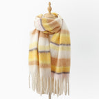 Ariella - Women's Plaid Fringe Scarf