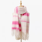 Ariella - Women's Plaid Fringe Scarf