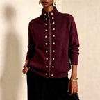 Avery - Women’s Military Style Zip-Up Knit Cardigan