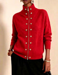 Avery - Women’s Military Style Zip-Up Knit Cardigan