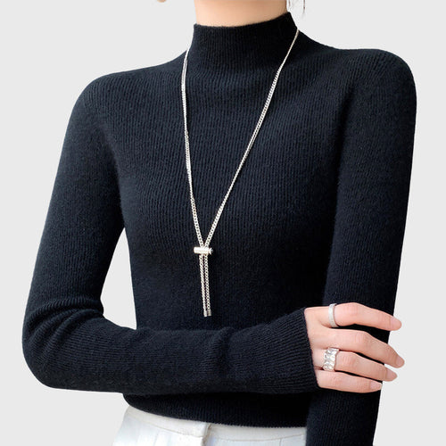 Callie - Women's Luxe Loom Ribbed Mock-Neck Sweater