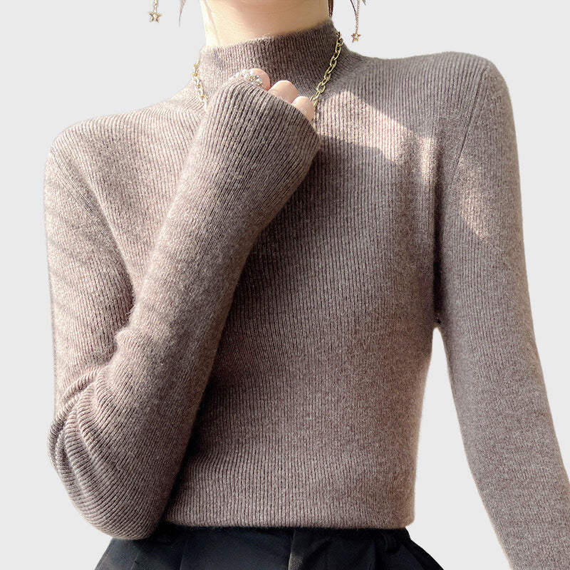 Callie - Women's Luxe Loom Ribbed Mock-Neck Sweater