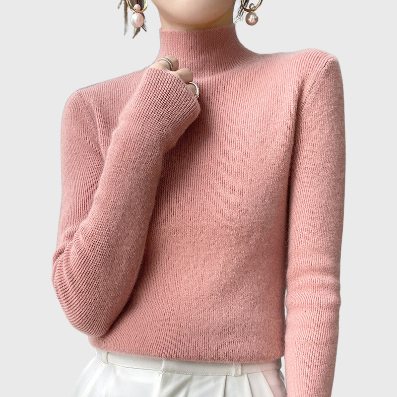Callie - Women's Luxe Loom Ribbed Mock-Neck Sweater