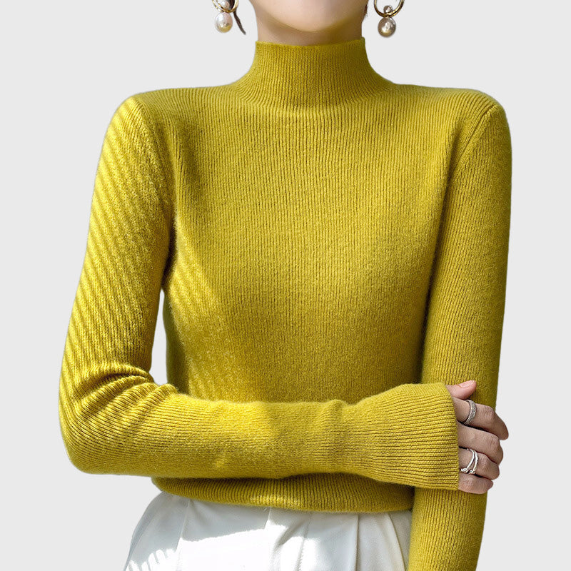 Callie - Women's Luxe Loom Ribbed Mock-Neck Sweater