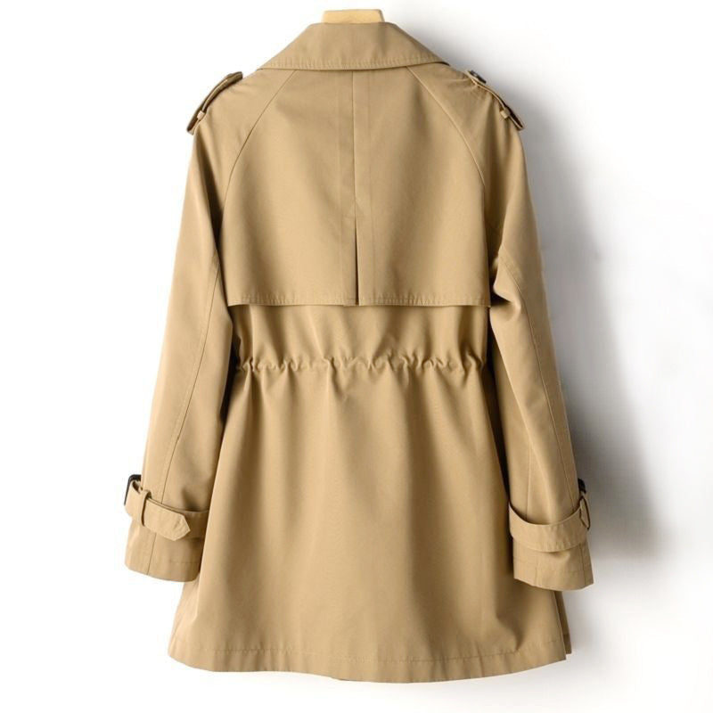 Camila - Women's Buckle-Cuff Lapel Trench Coat