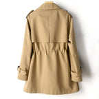 Camila - Women's Buckle-Cuff Lapel Trench Coat
