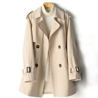 Camila - Women's Buckle-Cuff Lapel Trench Coat