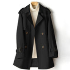 Camila - Women's Buckle-Cuff Lapel Trench Coat