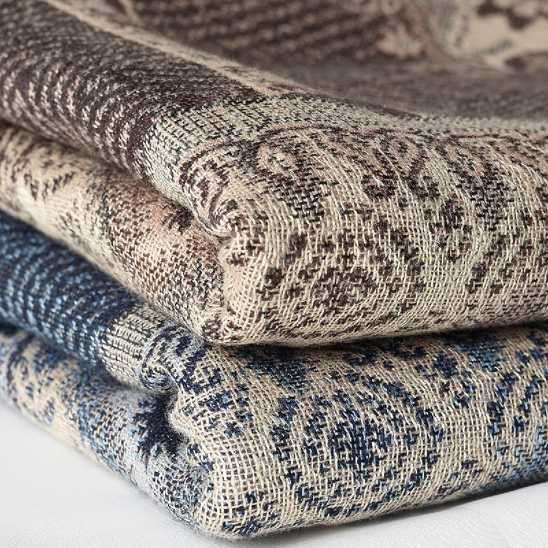 Celeste - Women's Patterned Oversized Scarf with Fringed Edges