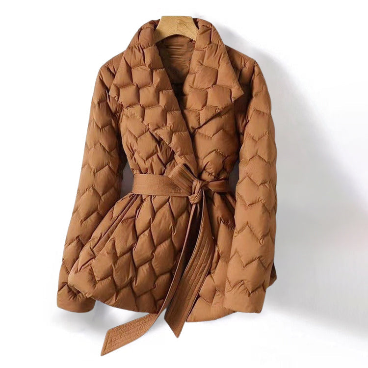 Clara - Women's Quilted Belted Down Jacket