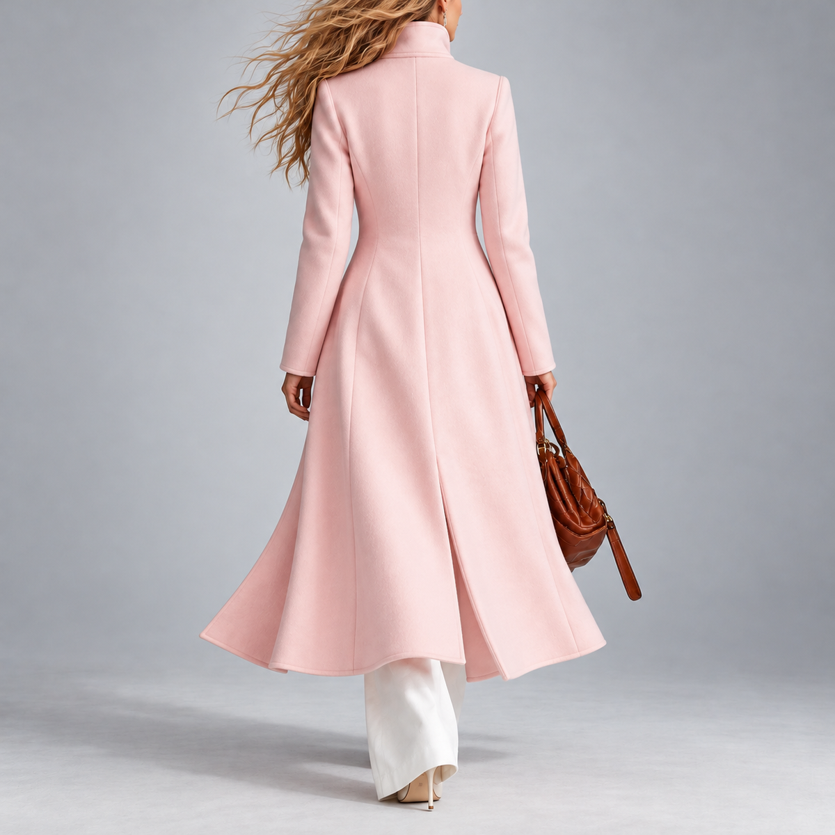 Cleo - Women's Longline Stand-Up Collar Coat