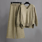 Dahlia - Women's Cozy Braid Knit Two-Piece Set