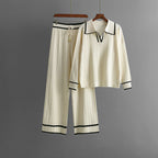 Daphne - Women's Contrast Trim Knit Lounge Set