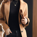 Elena - Women's Tailored Wool-Blend Blazer Coat