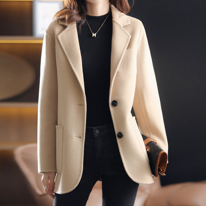 Elena - Women's Tailored Wool-Blend Blazer Coat