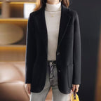 Elena - Women's Tailored Wool-Blend Blazer Coat