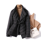 Eliana - Women's Belted Shawl-Collar Down Jacket