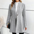 Elianna - Women's Regal Jacquard Single-Button Coat