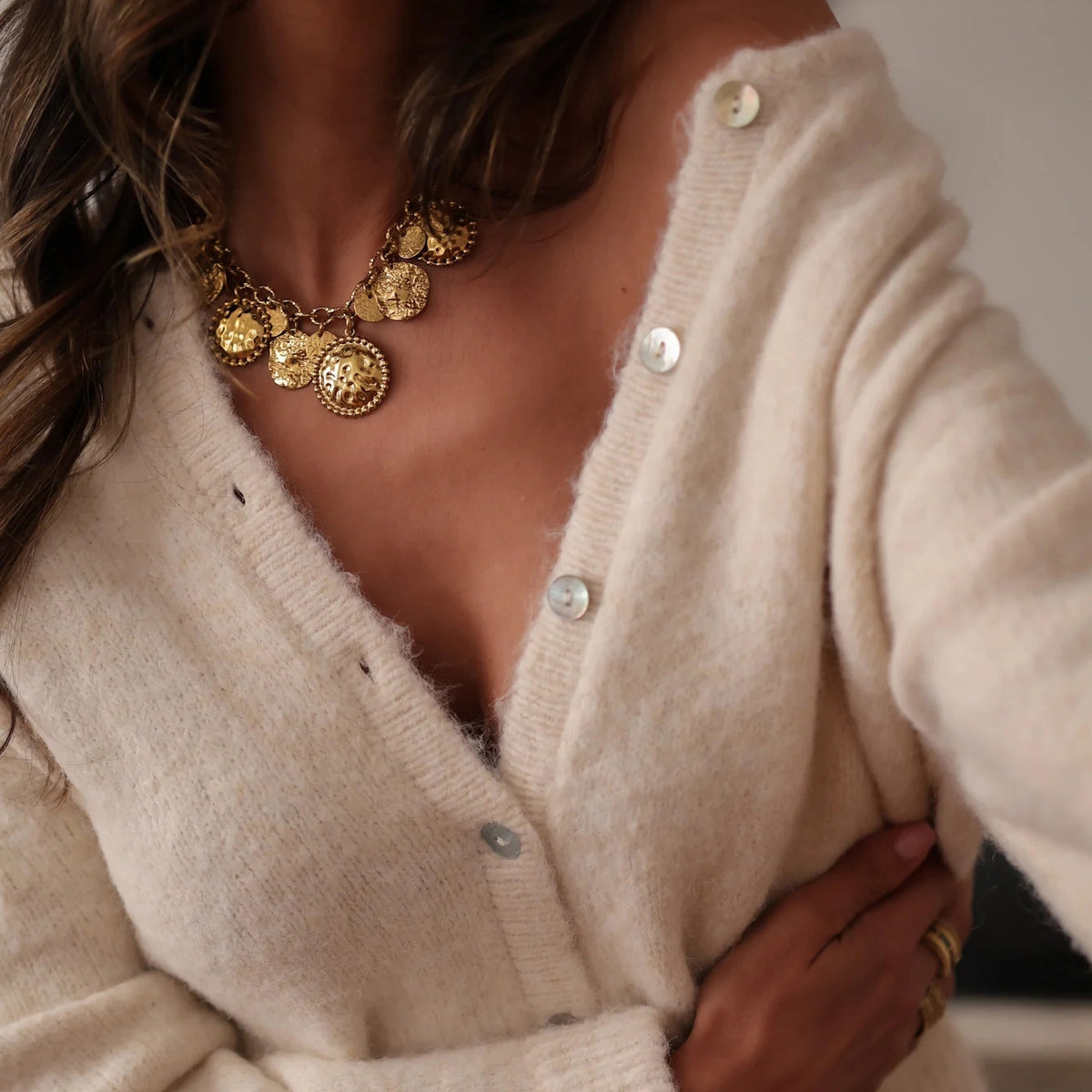 Elisa - Women’s V-Neck Fuzzy Knit Cardigan