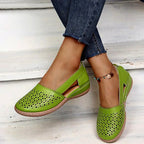 Emerald - Women’s Perforated Cutout Comfort Flats