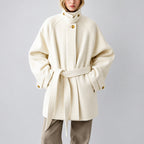 Emma - Women's Wool Wrap Coat with Waist Belt