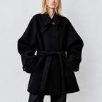 Emma - Women's Wool Wrap Coat with Waist Belt