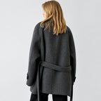 Emma - Women's Wool Wrap Coat with Waist Belt