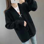 Evelyn - Women's Oversized V-Neck Knit Cardigan