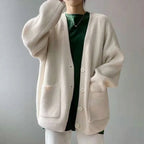 Evelyn - Women's Oversized V-Neck Knit Cardigan