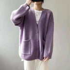 Evelyn - Women's Oversized V-Neck Knit Cardigan