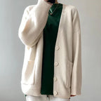 Evelyn - Women's Oversized V-Neck Knit Cardigan